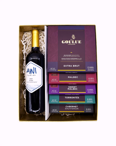 #1 Gift Basket: 5 Chocolate boxes + Awi Premium Malbec 2021