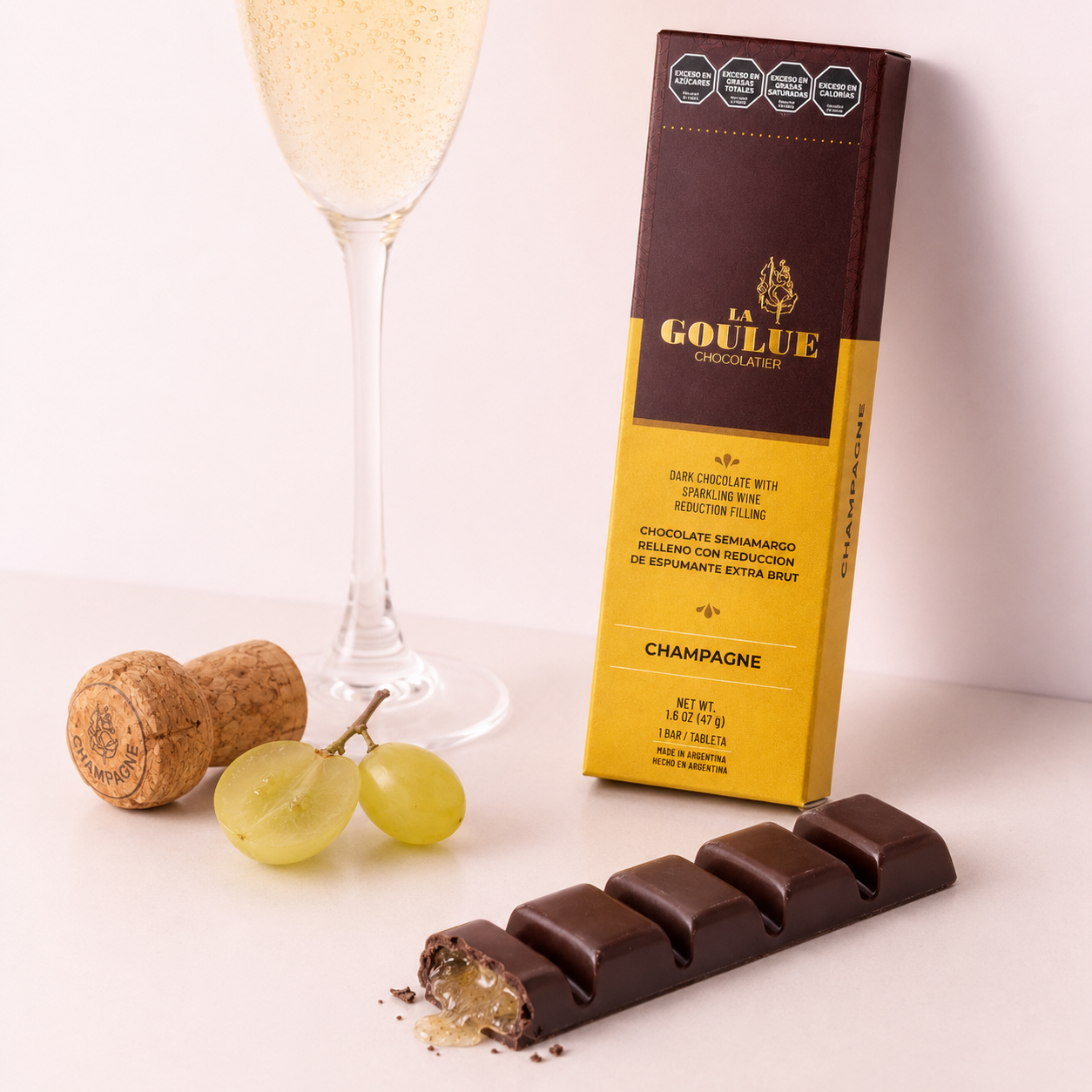 Champagne Extra Brut filled Chocolate bar