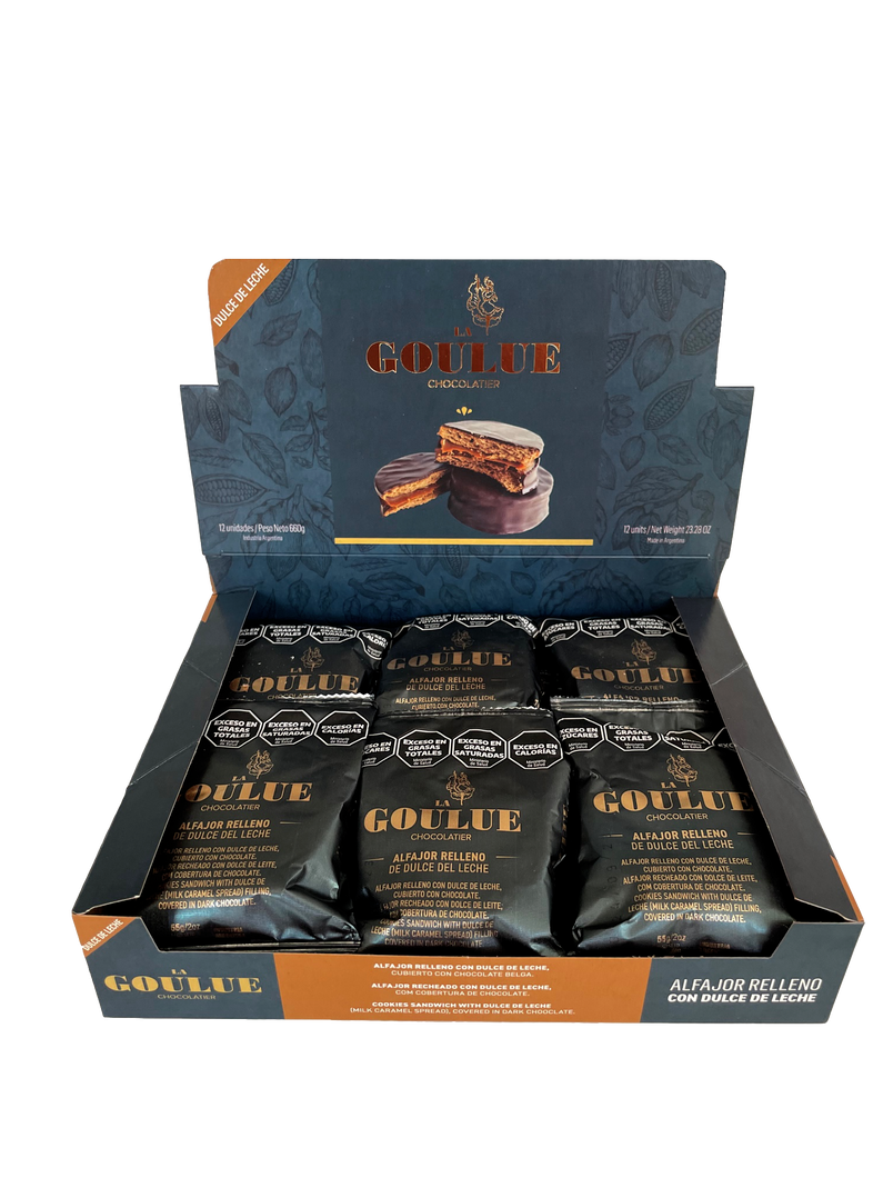 Alfajores filled with Dulce de Leche (milk caramel spread, 12 units pack)